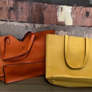 Neiman Marcus Vibrant Orange and Yellow Totes